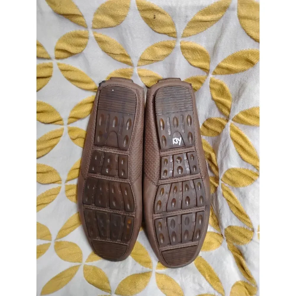 Bruno Marc Mens Leather Casual Loafers Size 12 Brown